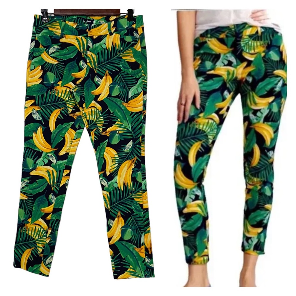 Tropical Banana Pixie Ankle Old Navy Pants Green